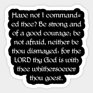 Joshua 1:9 Bible Verse KJV Text Sticker